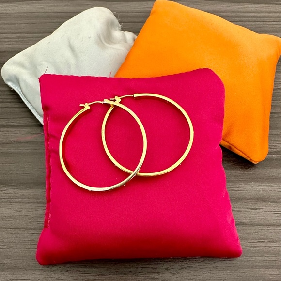 Coach Gold Hoop Earrings with Coach Script & Stones - Picture 4 of 5